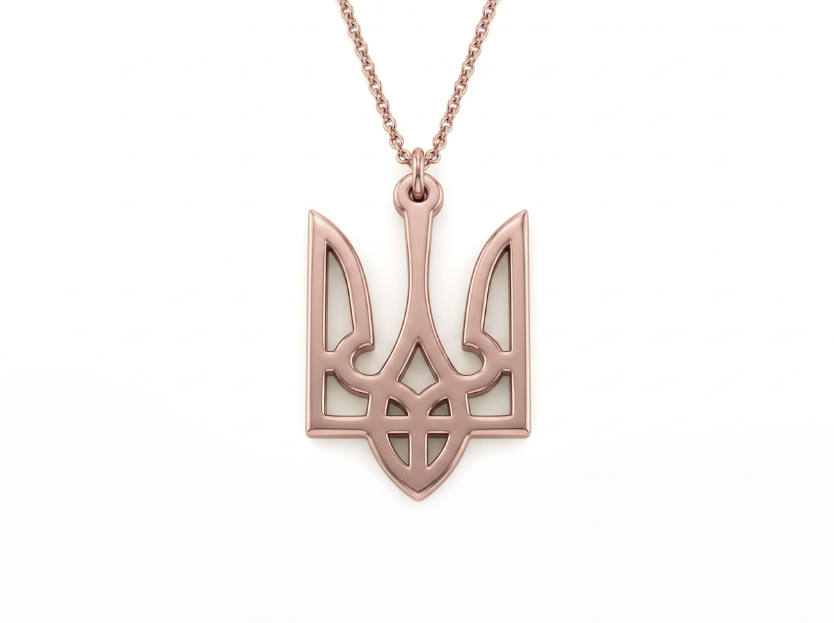 Ukraine Tryzub Pendant Necklace
