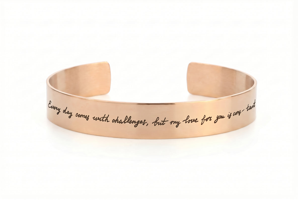 Custom Handwriting Cuff Bracelet