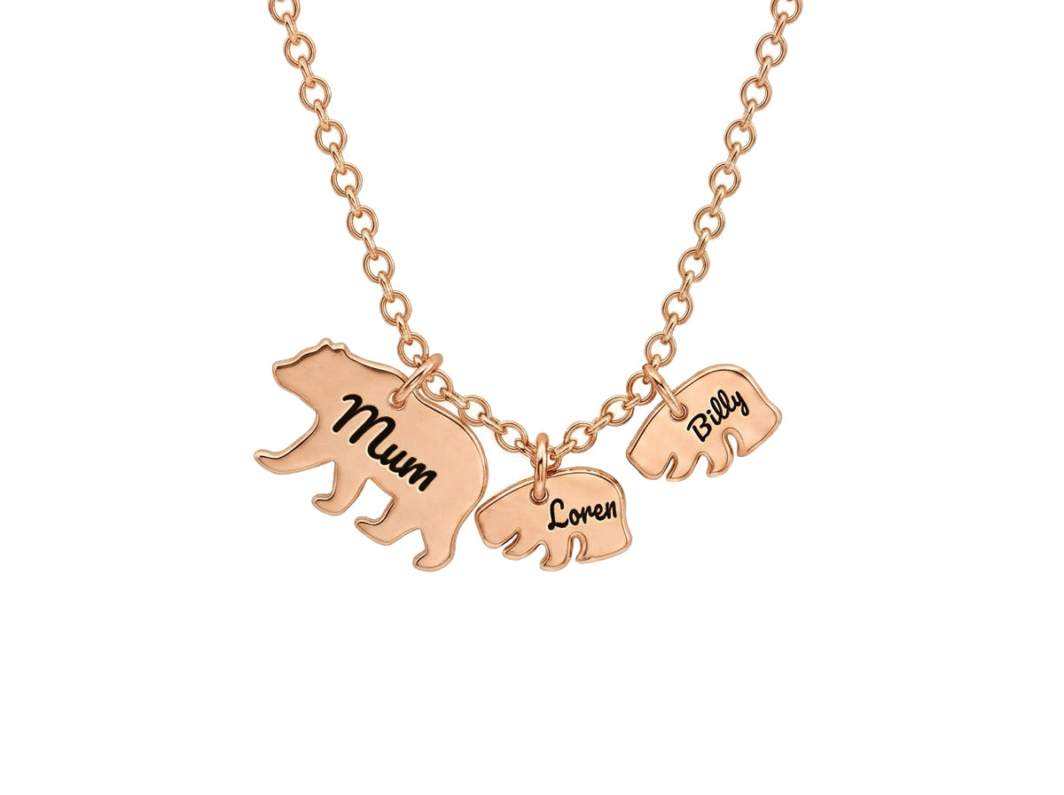 Mama Bear Family Pendant Necklace