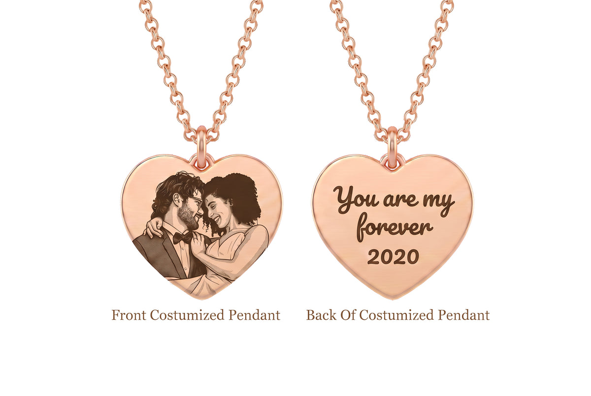 Custom Potrait Heart Necklace