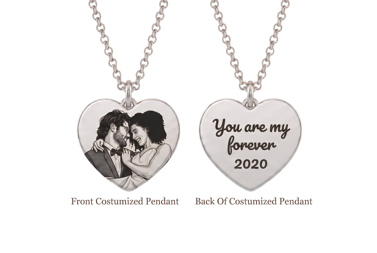 Custom Potrait Heart Necklace