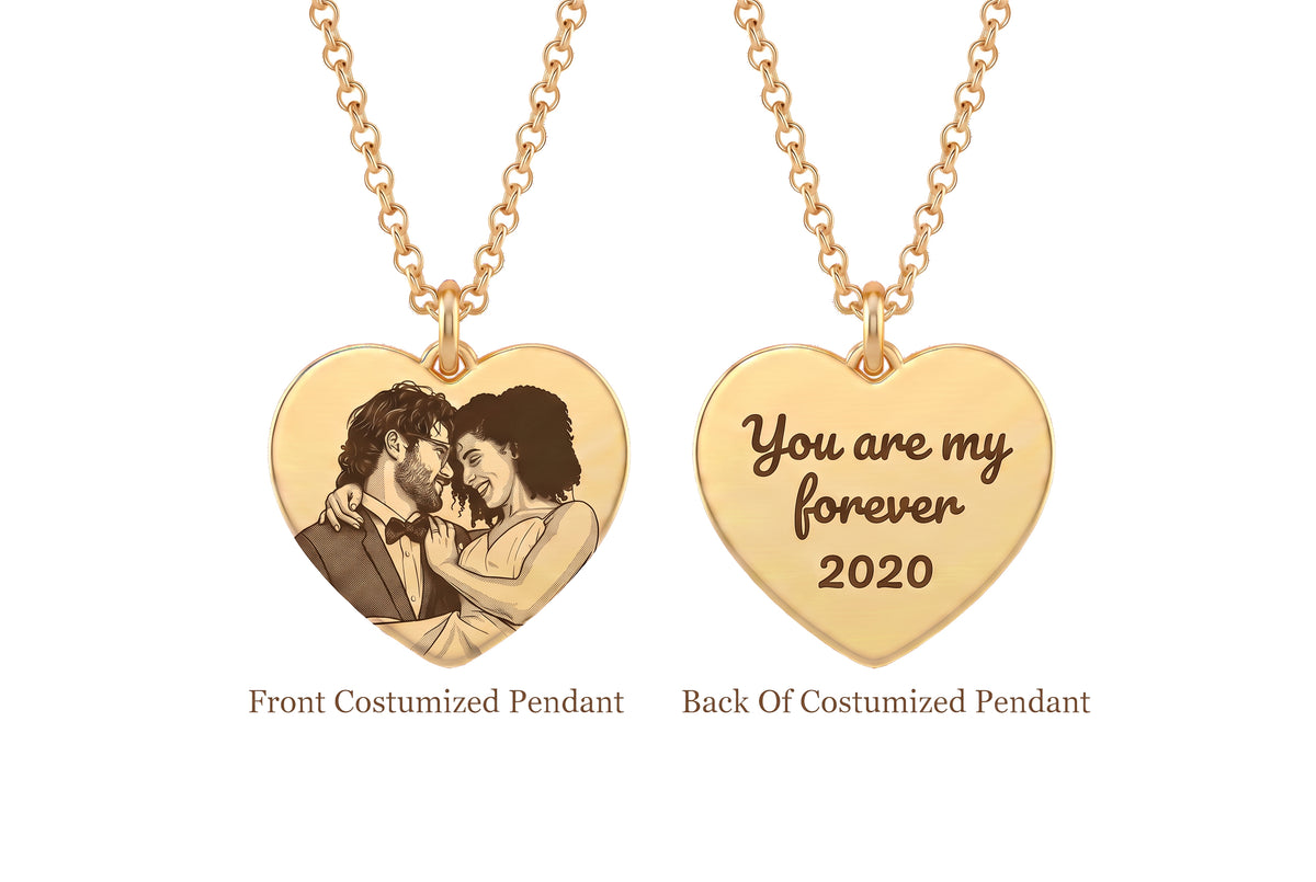 Custom Potrait Heart Necklace