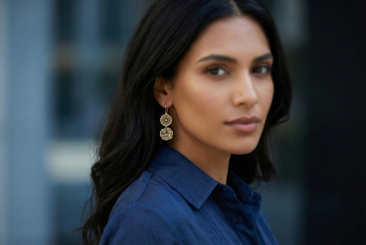 Double Birth Flower Earrings
