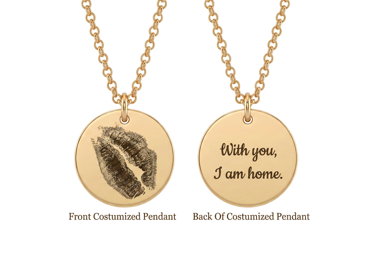 Real Kiss Engraved Pendant