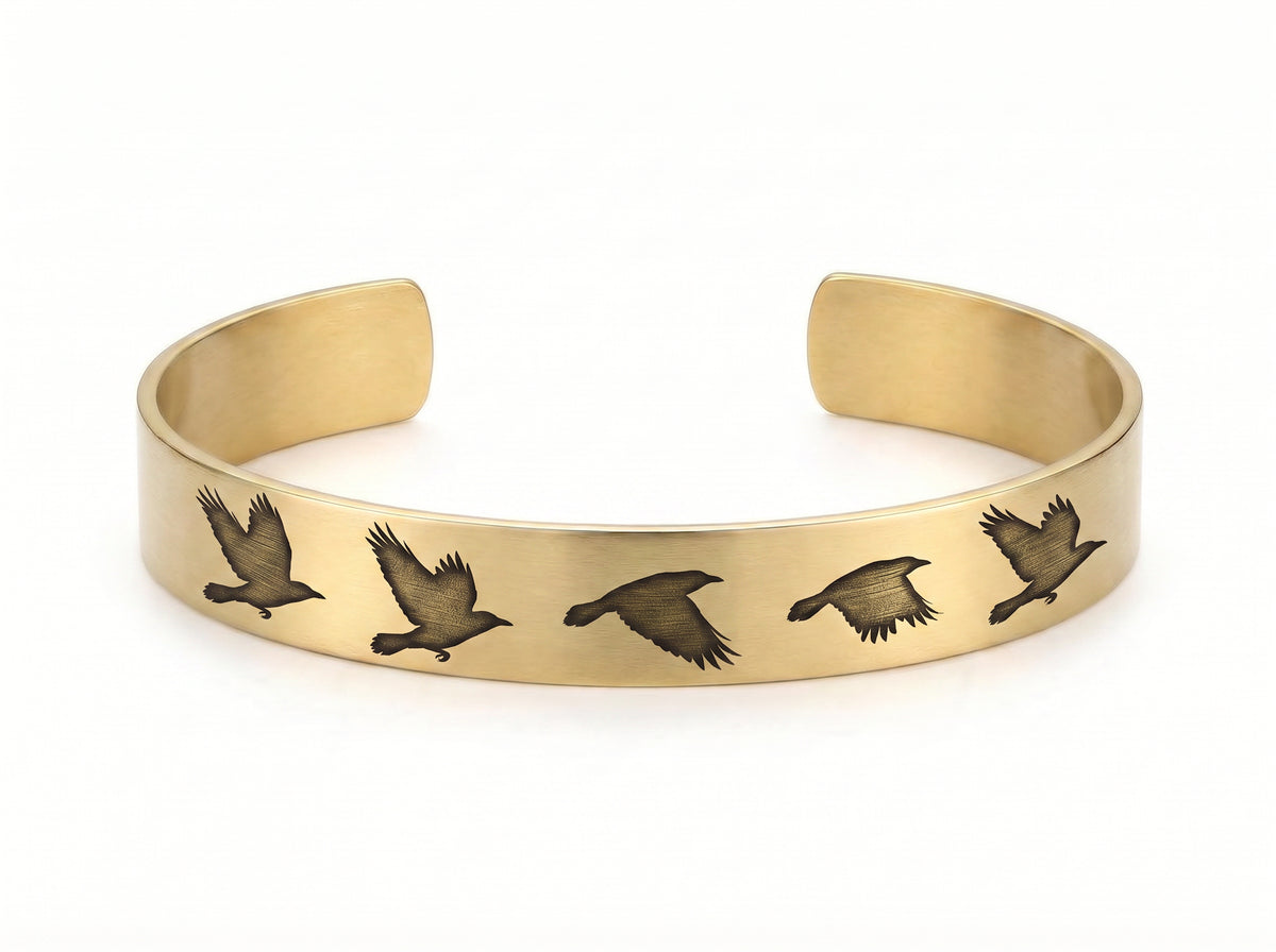 Crows Open Cuff Bracelet