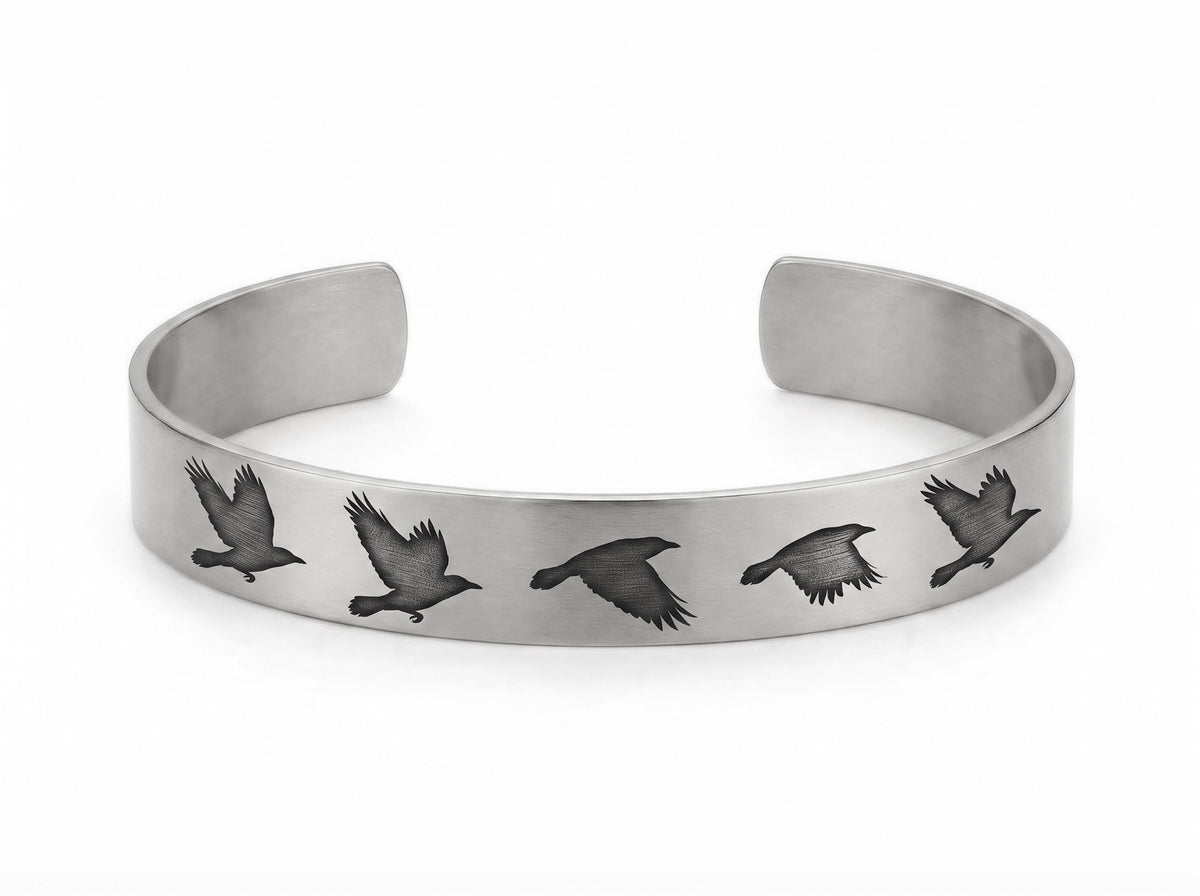 Crows Open Cuff Bracelet