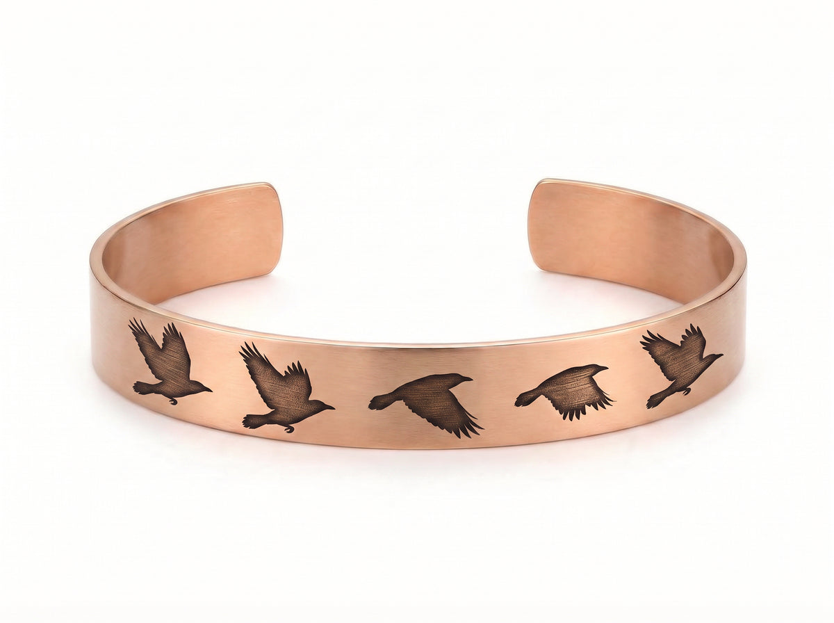 Crows Open Cuff Bracelet