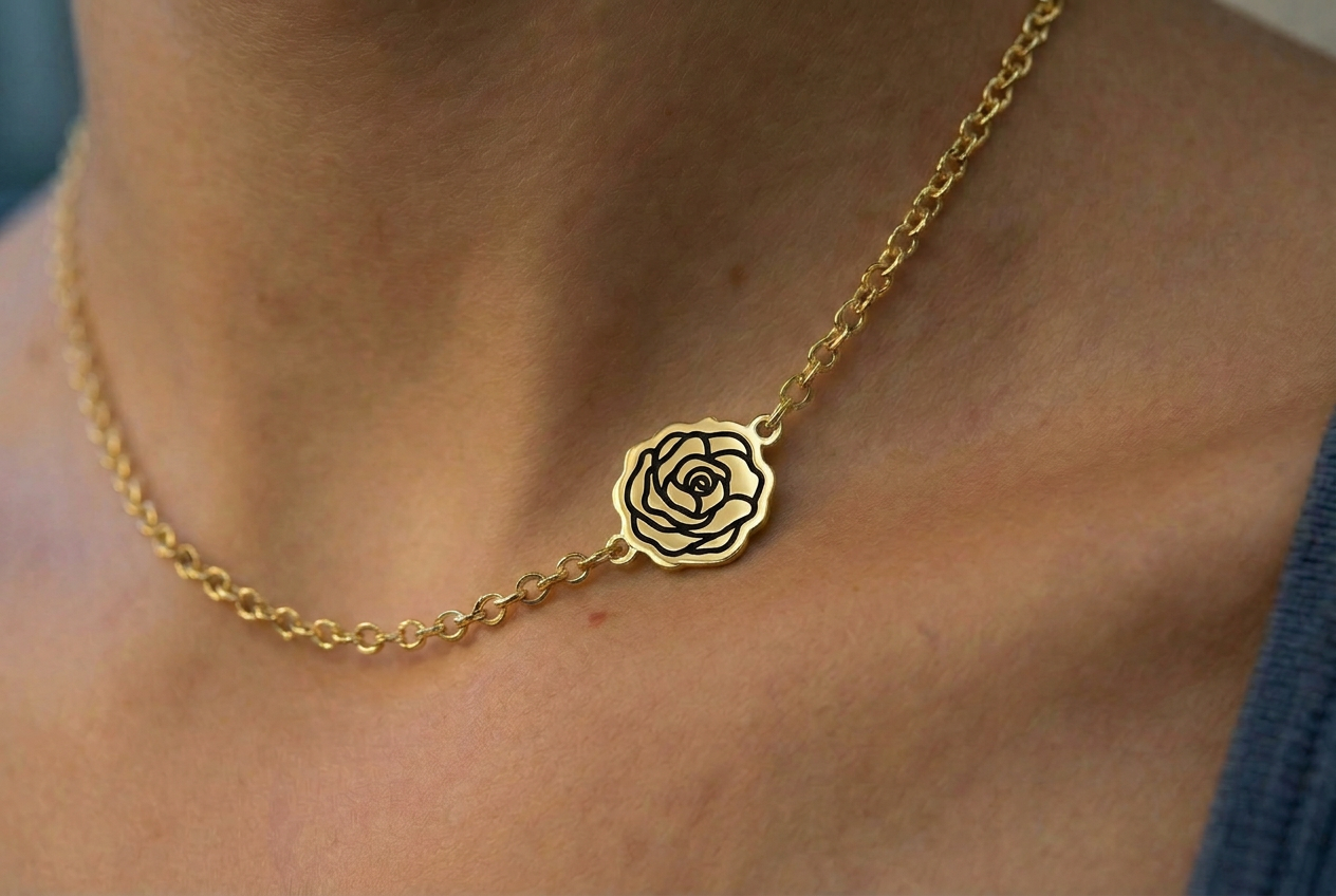 Asymmetric Birth Flower Choker