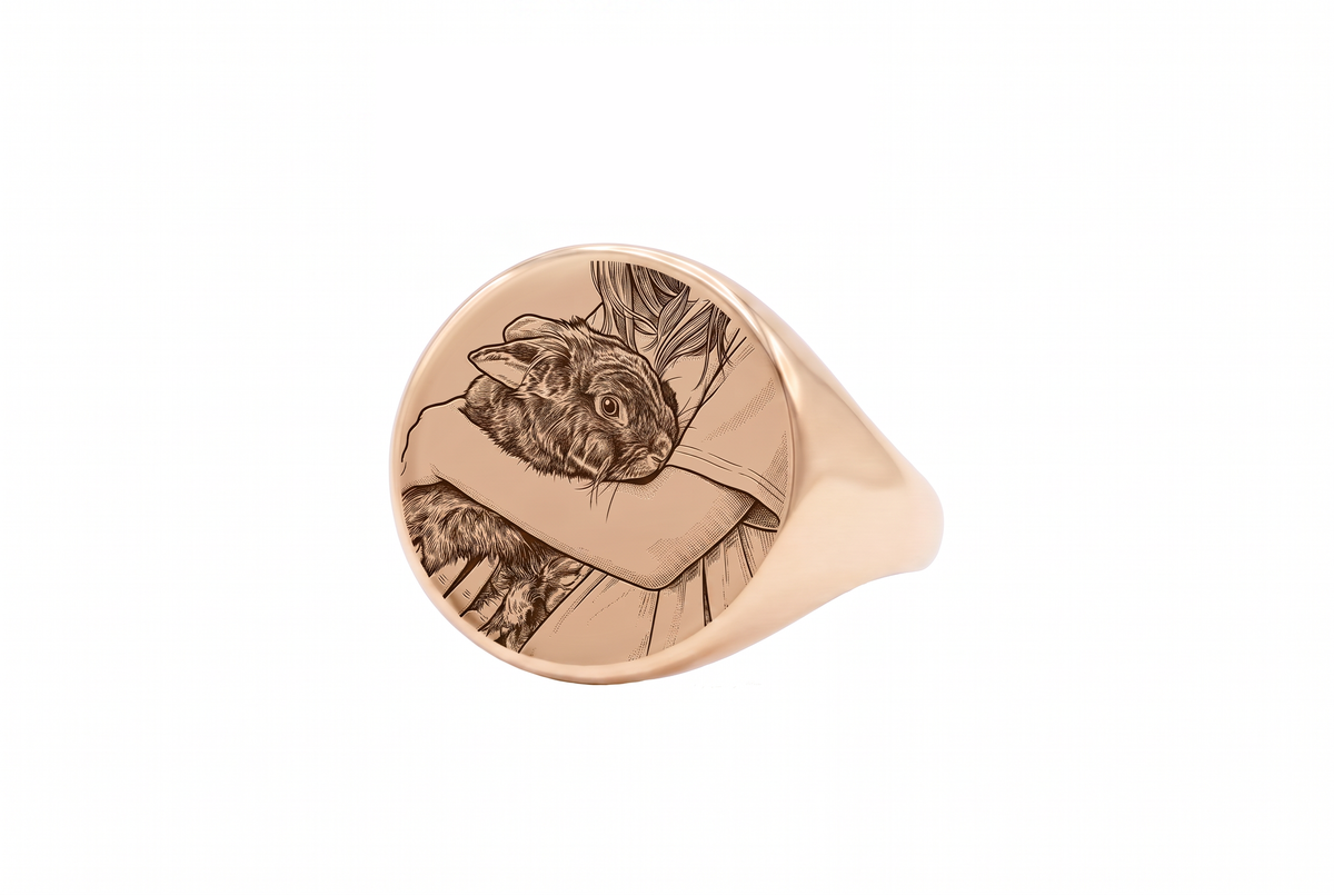 Pet Portrait Signet Ring