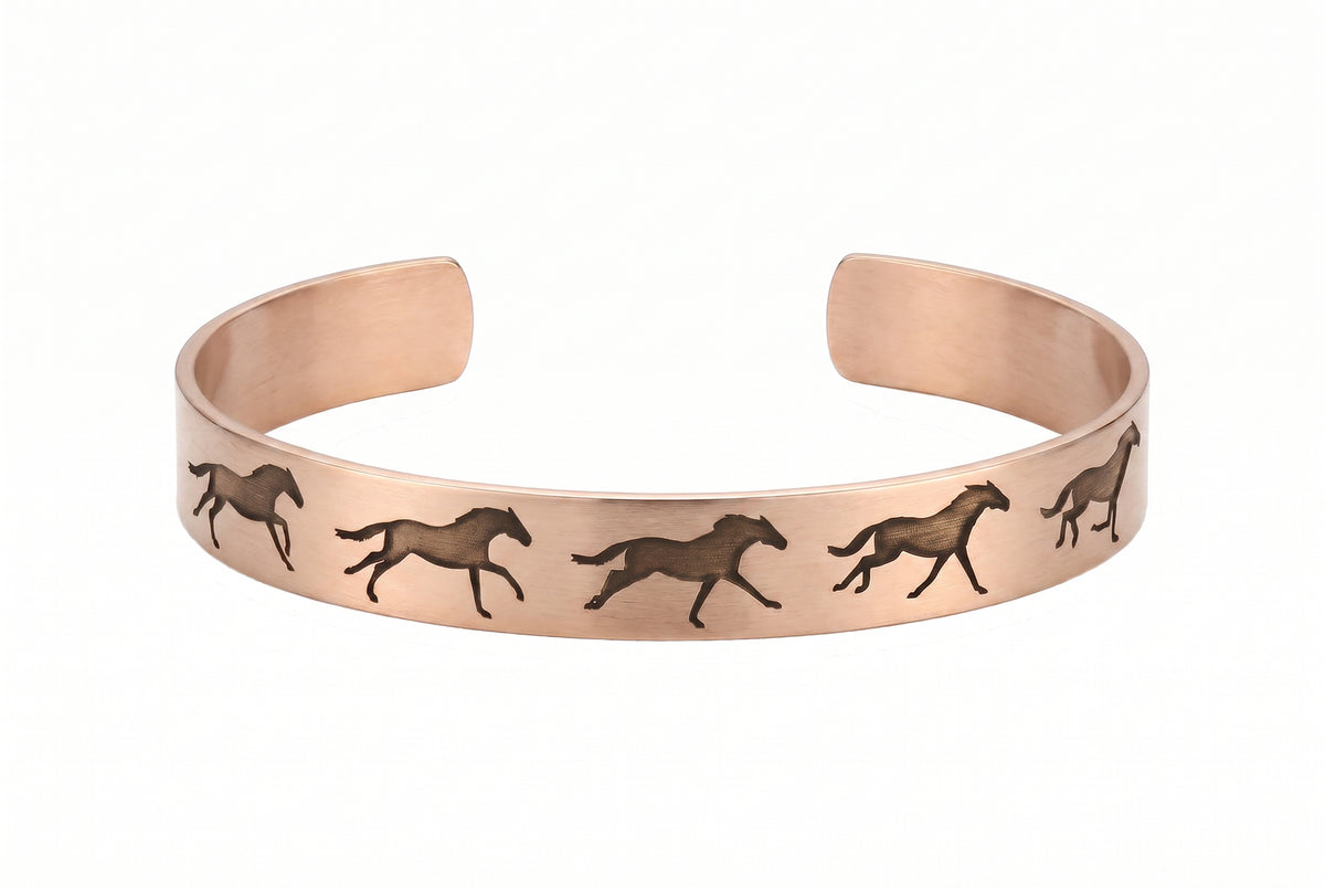Horses Open Cuff Bracelet