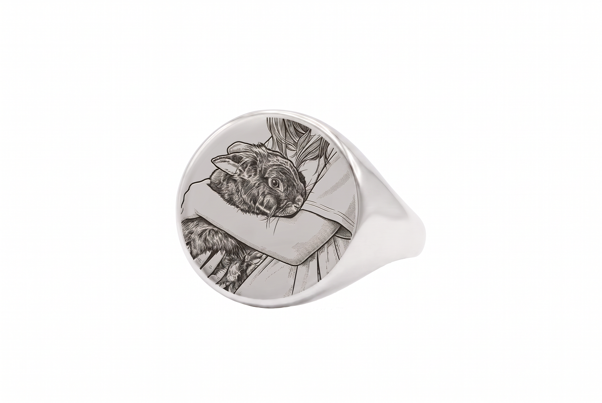 Pet Portrait Signet Ring