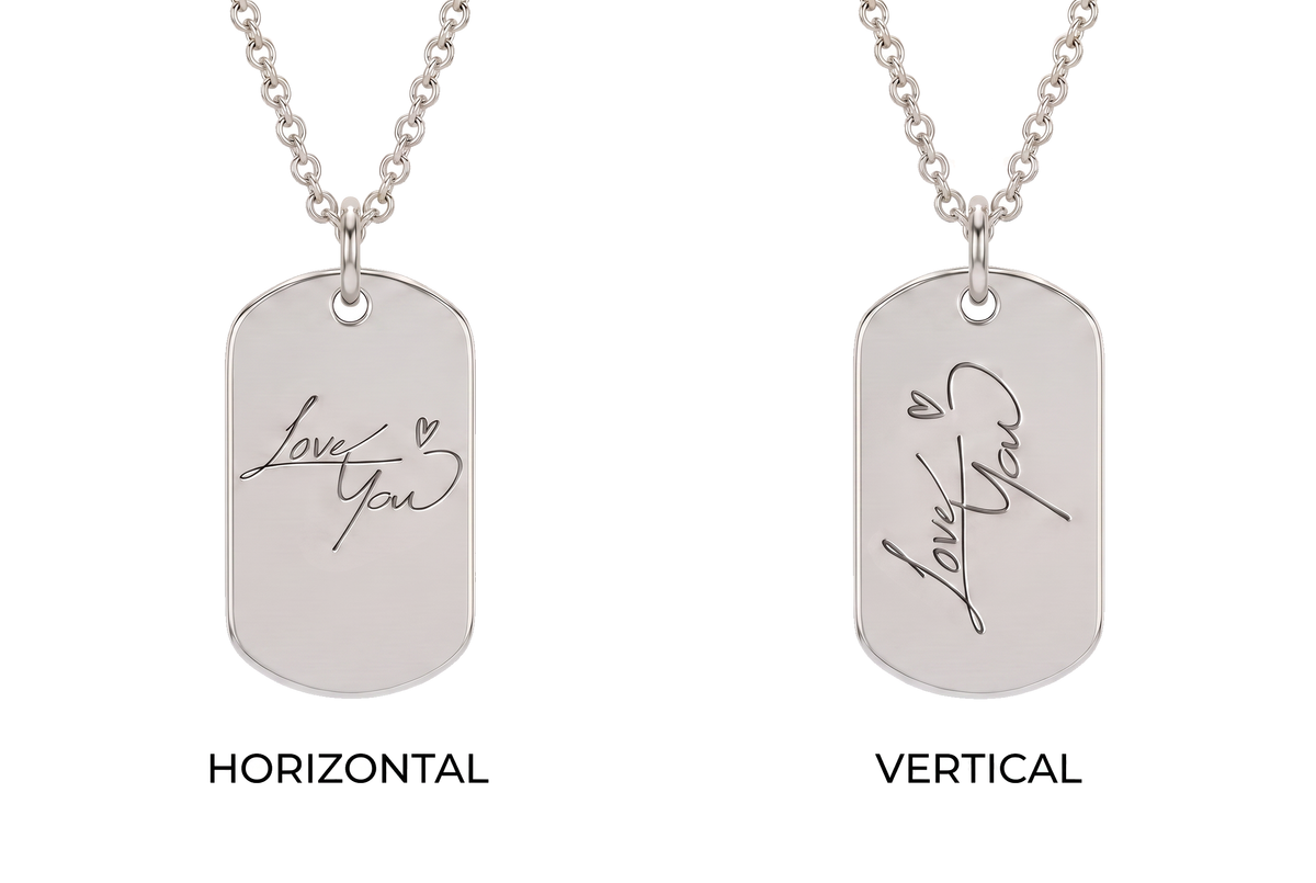 Custom Handwriting Dog Tag Necklace