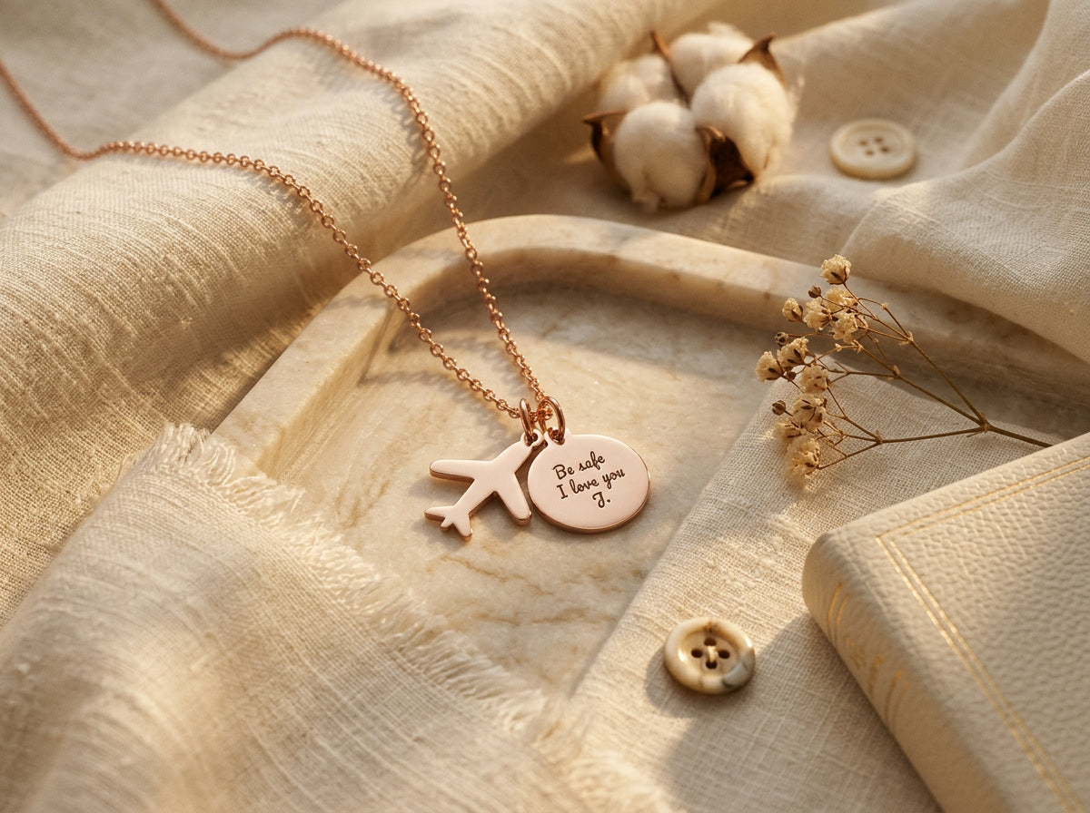 Globe & Plane Necklace