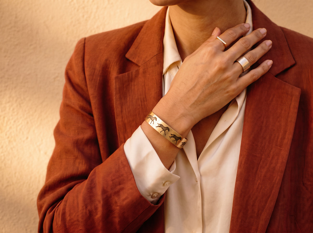 Horses Open Cuff Bracelet