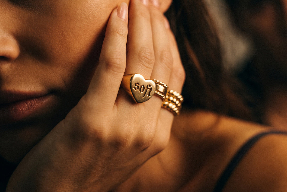 16mm Custom Heart Signet Ring