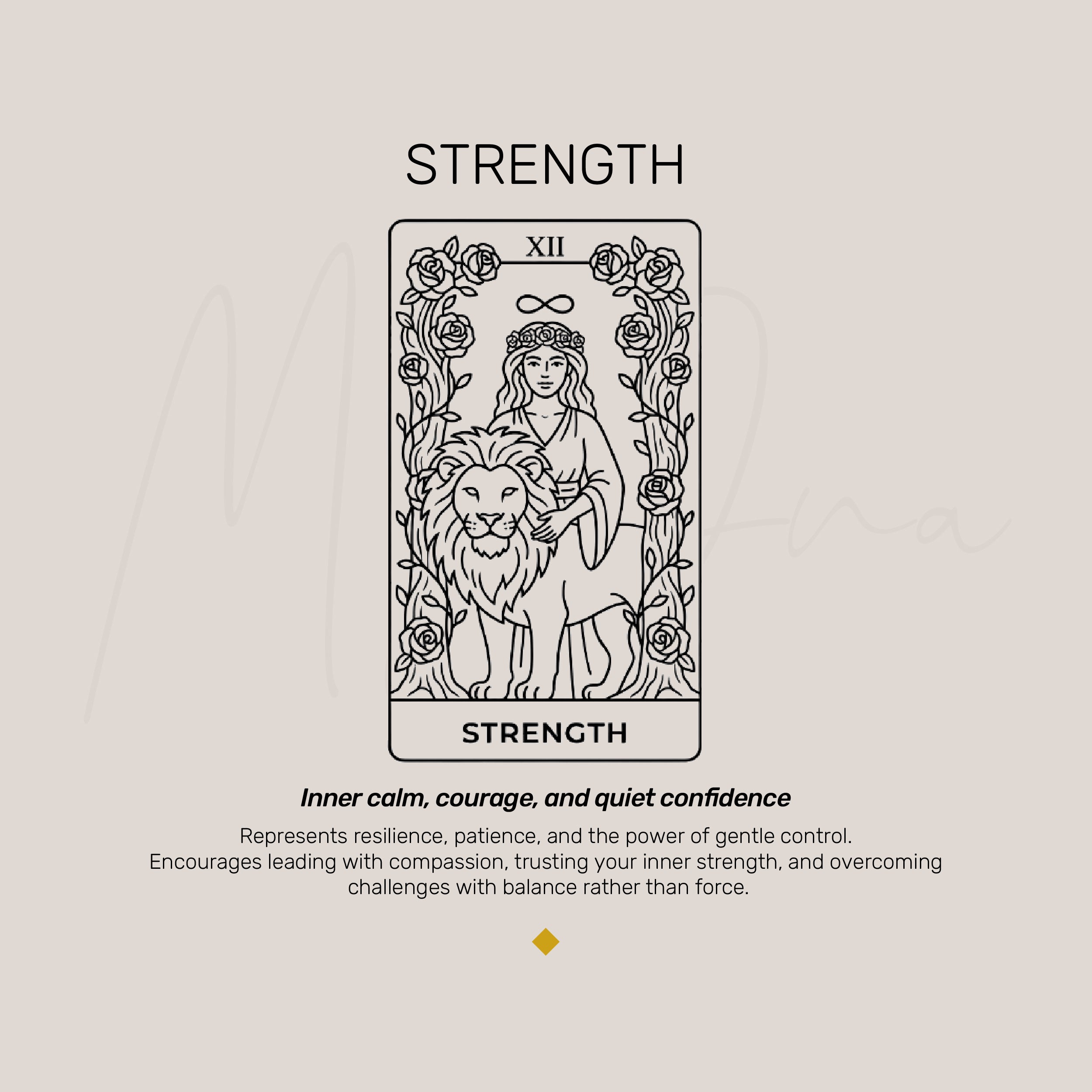 Strength Tarot Card Necklace